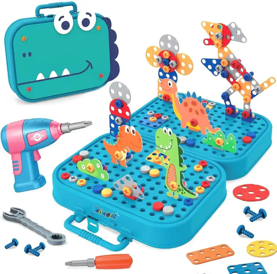 Assembly Toolbox Baby Puzzle Electric Drill Screwdriver (203 pcs)