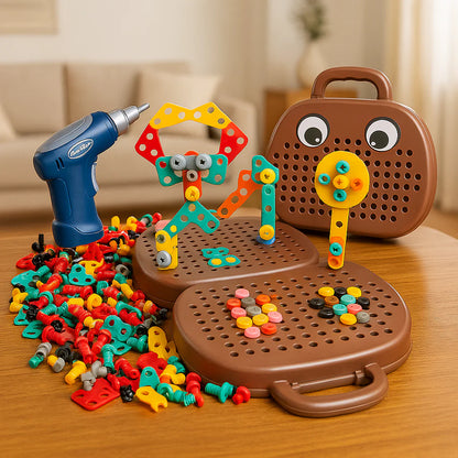 Assembly Toolbox Baby Puzzle Electric Drill Screwdriver (203 pcs)